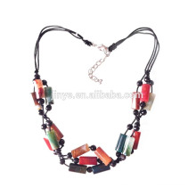 handmade Vintage multi color nature onyx agate stone necklace